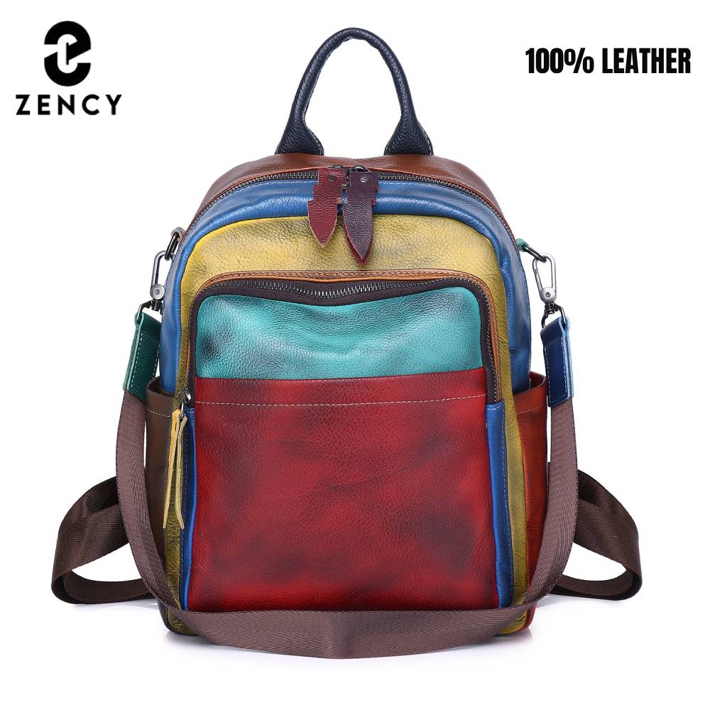 Leather Backpack Vintage - Zency Genuine Leather Women's Backpack Knapsack