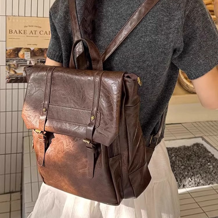 Women Casual Backpack PU Leath - Leather Backpack Vintage ulasan dan harga