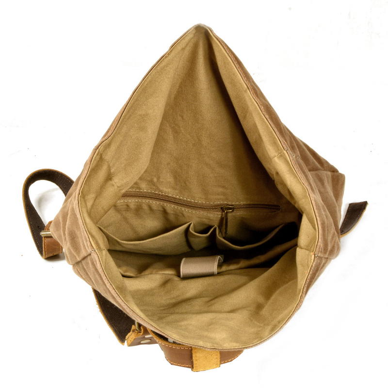 New simple and retro wax canva - Canvas Backpack Casual ulasan dan harga