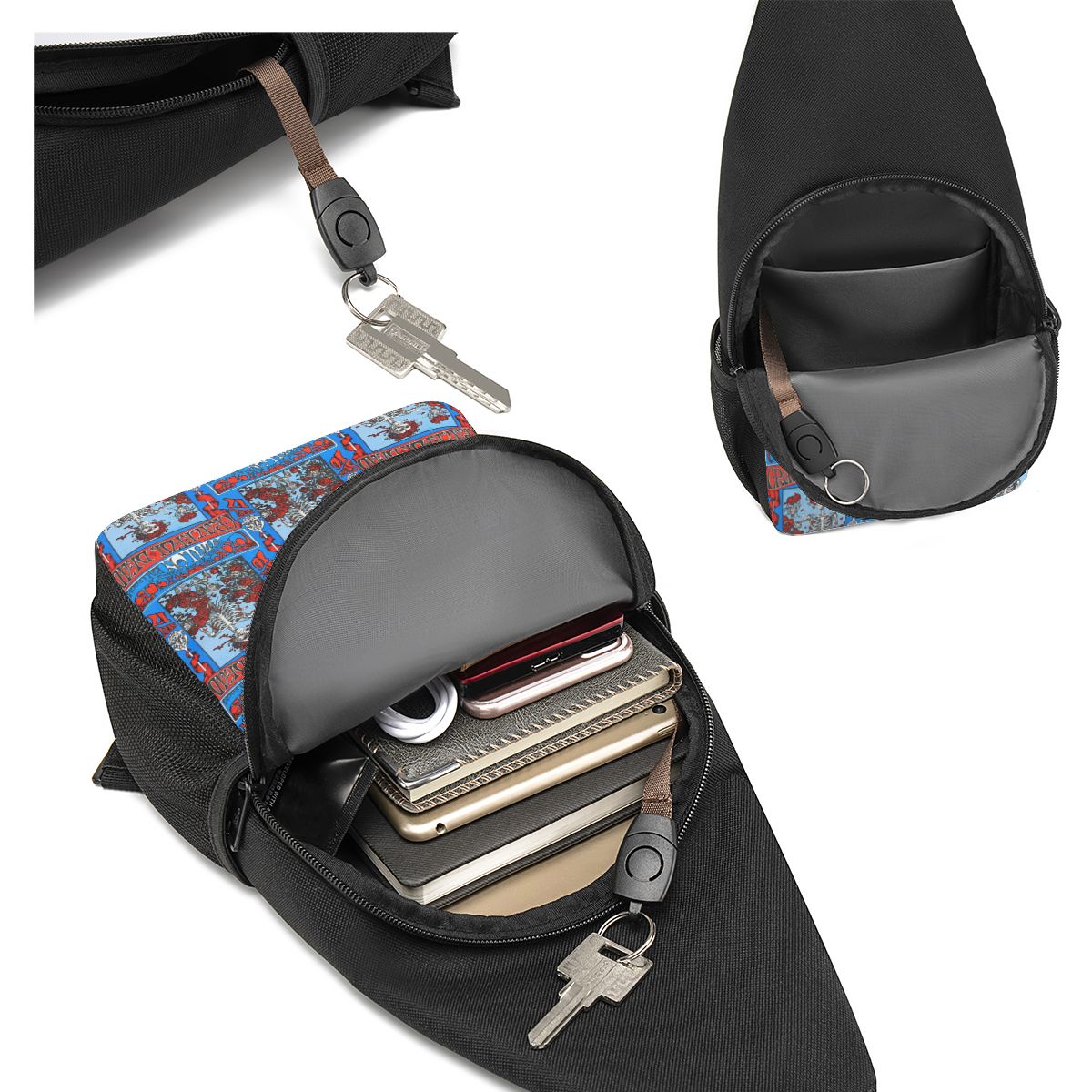 Grateful Dead Rock Band Chest  - Sling Backpack Shoulder ulasan dan harga