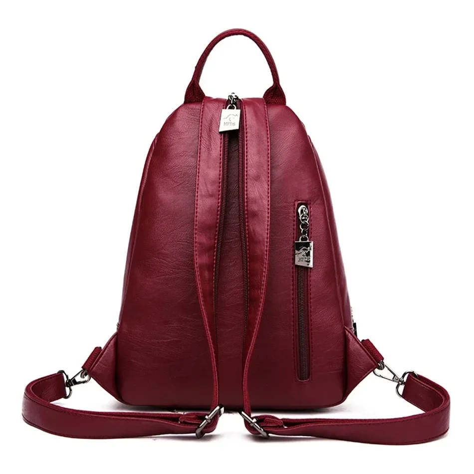 Multifunctional Women Leather  - Leather Backpack Vintage ulasan dan harga