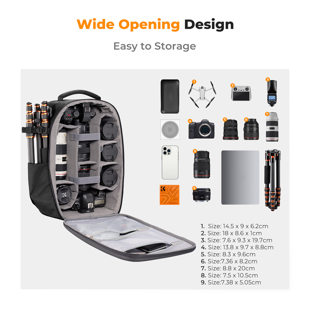 K&F CONCEPT Large Capacity Cam - Rain Cover Backpack ulasan dan harga