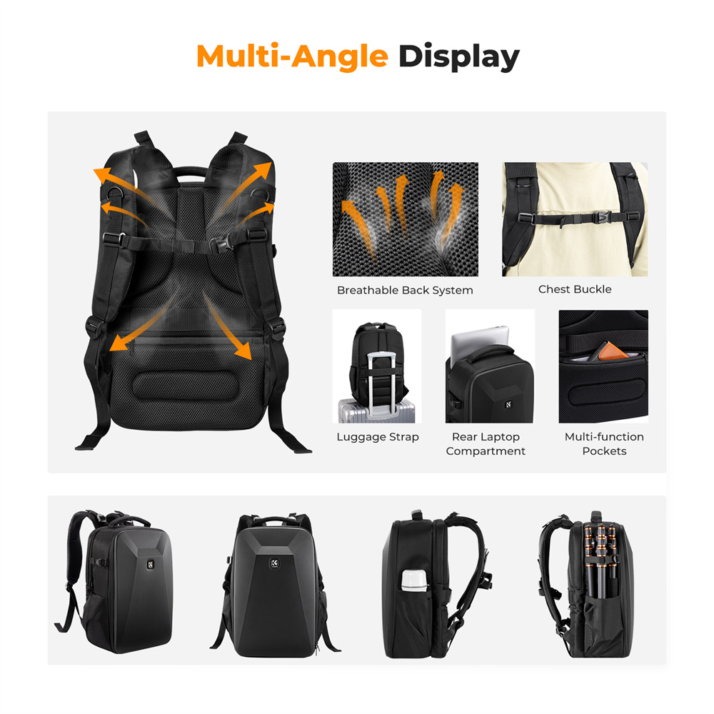 K&F CONCEPT Large Capacity Cam - Rain Cover Backpack ulasan dan harga